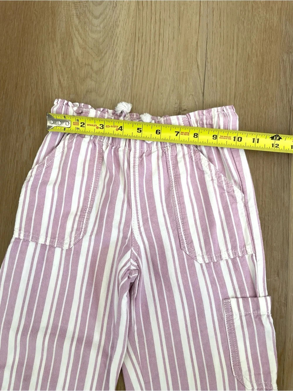 OshKosh Bgosh Girls Pants Lot Size 6 6X Pink and Striped Pull On Drawstring 2PC